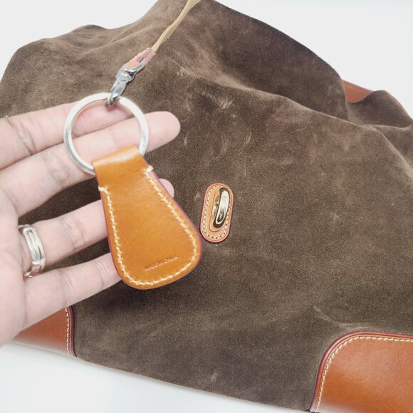 Dooney & Bourke | Large Vintage Chocolate Brown Suede Leather Handbag (One Size) - Picture 9 of 14